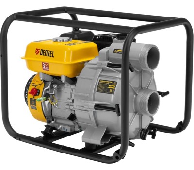 Мотопомпа DENZEL Мотопомпа бензиновая для грязной воды PX-80D7, 7 л.с., 3