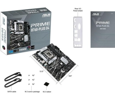 Материнская плата ASUS PRIME B760-PLUS (Socket 1700, ATX, 4xDDR5(192GB), DP/HDMI, 2xPCIe 4.0x16/1xPCIe 4.0, 1xLAN (2.5GbE), 4xSATA 6Gb/s, 3xM.2, 2xUSB 3.2, 4xUSB 2.0, 1xPS/2) 90MB1EF0-M1EAY0