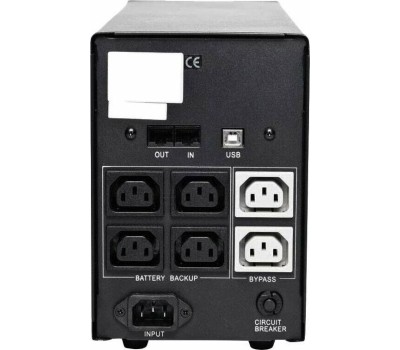 PowerCom Imperial IMP-1500AP ИБП {Line-Interactive, 1500VA / 900W, Tower, 6xIEC-320 С13: 4 с резервным питанием + 2 с фильтрацией, USB} (671479)