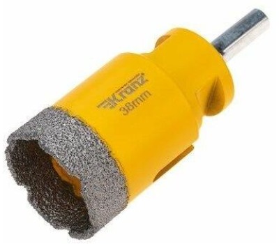 KRANZ Коронка алмазная профессиональная по керамограниту и железобетону М14, вакуумное спекание, 38мм, для УШМ