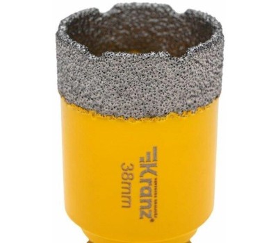 KRANZ Коронка алмазная профессиональная по керамограниту и железобетону М14, вакуумное спекание, 38мм, для УШМ