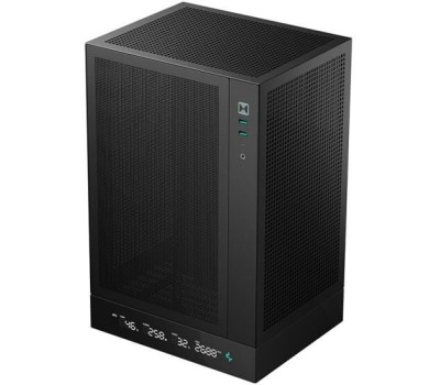 Корпус для ПК DEEPCOOL Корпус MiniTower CH170 Digital черный (mini-ITX, без БП, 2xUSB3.0+USB3.2, no fan) (R-CH170-BKNPI0D-G-1)
