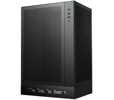 Корпус для ПК DEEPCOOL Корпус MiniTower CH170 Digital черный (mini-ITX, без БП, 2xUSB3.0+USB3.2, no fan) (R-CH170-BKNPI0D-G-1)