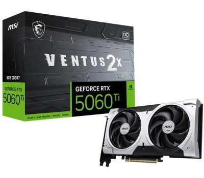 Видеокарта MSI Видеокарта NVIDIA GeForce RTX 5060TI RTX 5060 TI 8G VENTUS 2X PLUS 8ГБ Ventus 2X, GDDR7, Ret