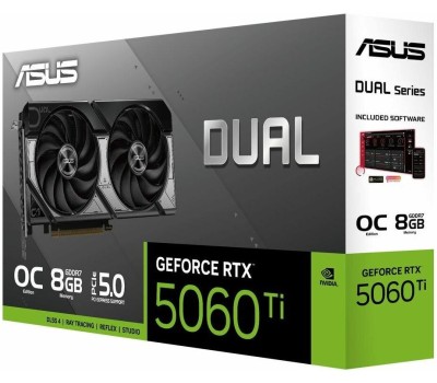 Видеокарта ASUS Видеокарта NVIDIA GeForce RTX 5060TI DUAL-RTX5060TI-O8G 8ГБ Dual, GDDR7, OC, Ret
