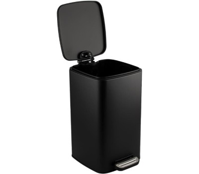 САНАКС - Ведро из нержавеющей стали, с педалью, квадратное, 8 литров, крышка микролифт, цвет ЧЁРНЫЙ. 10828
