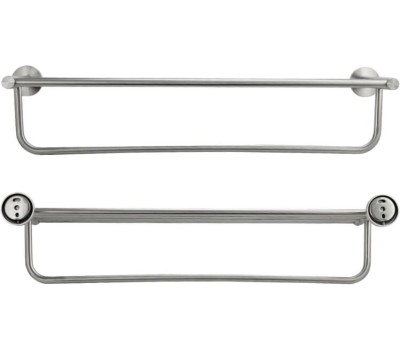 GFmark - Полка для полотенца с опорой, большая, из нержавеющей стали, с круглыми основаниями, цвет САТИН. 80142