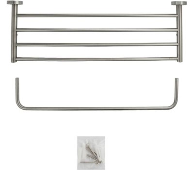 GFmark - Полка для полотенца с опорой, большая, из нержавеющей стали, с круглыми основаниями, цвет САТИН. 80142