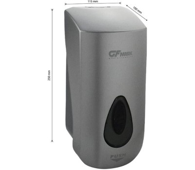 GFmark - Дозатор для ПЕНЫ, пластик АБС, СЕРЫЙ, большой, с глазком - капля, 1000 мл 654