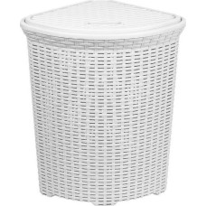Корзина для белья VIOLET Ротанг 60л угловая (белый) 235006