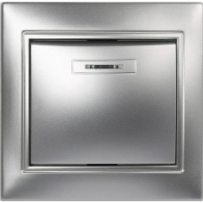 выключатель SMARTBUY (SBE-01s-10-SW1-1-c) Венера, 1-клавишный,серебрро