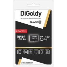 Карта памяти DIGOLDY 64GB microSDXC Class10 UHS-1 [DG064GCSDXC10 UHS-1-AD w]