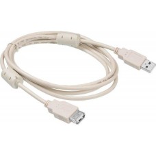 BURO Кабель USB2.0 USB A(m) - USB A(f), ферритовый фильтр , 1.8м, серый [usb2.0-am-af-1.8m-mg]