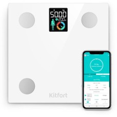 Весы напольные KITFORT Напольные весы КТ-838, до 180кг, цвет: белый