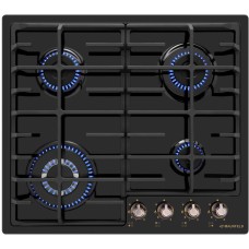 Варочная панель газовая MAUNFELD Газовая варочная панель EGHE.64.63CB.R/G, 4 конфорки, эмалированная сталь, черный