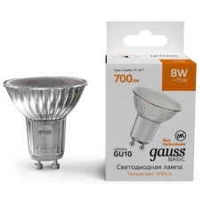 GAUSS Лампа LED GU10, софит, 8Вт, 10106182, одна шт