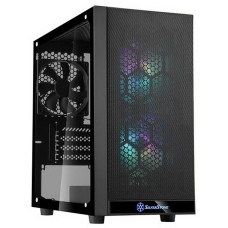 Корпус SILVERSTONE Корпус SST-PS15B-PRO Precision Mini Tower Micro ATX Computer Case, tempered glass, 2x 120mm ARGB, 1x ARGB Controller, black