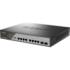 Коммутатор D-LINK Коммутатор DSS-200G-10MPP/A1A (L2) 8x1Гбит/с 2SFP 8PoE++ 242W настраиваемый