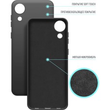 BORASCO Чехол (клип-кейс) для Samsung Galaxy A03 Core Microfiber Case черный (40947)