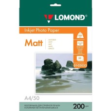LOMOND Фотобумага 0102033 A4/200г/м2/50л./белый матовое/матовое для струйной печати