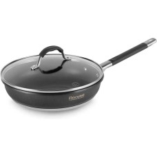 RONDELL Сковорода Stern RDS-092 круглая 24см покрытие: Excalibur ручка несъемная (с крышкой) серый