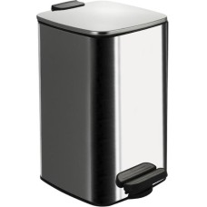 САНАКС - Ведро из нержавеющей стали, с педалью, квадратное, 8 литров, крышка микролифт, цвет ХРОМ. 10838