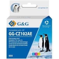 Картридж струйный G&G Картридж струйный GG-CZ102AE 650 многоцветный (18мл) для HP DeskJet 1010/10151515/1516