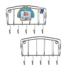 MULTIDOM Полочка с 5 крючками. Размер 20х14х6 см AN52-21