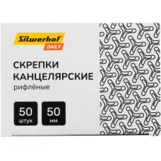 SILWERHOF Скрепки DAILY металл оцинкованные рифленый 50мм (упак.:50шт) картонная коробка