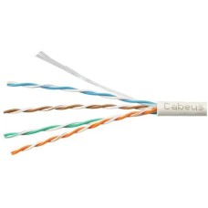 CABEUS Кабель информационный UTP-4P-CAT.5E-SOLID-GY-100 кат.5E U/UTP 4 пары PVC внутренний 100м серый
