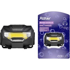 RITTER 29088 9 Фонарь налобный, на батарейках, светодиодный, регулируемый ремень, 3Вт, 3хААА, IP44, 29088 9,