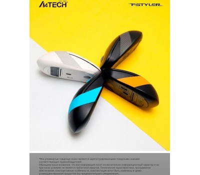 Мышь A4TECH Fstyler FG10 черный/оранжевый оптическая (2000dpi) беспроводная USB