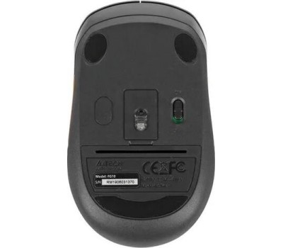 Мышь A4TECH Fstyler FG10 черный/оранжевый оптическая (2000dpi) беспроводная USB