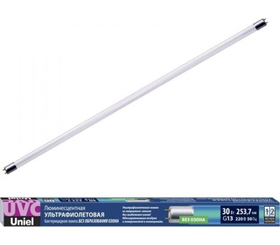 Лампа ультрафиолетовая бактерицидная UNIEL (UL-00007277) EFL-T8-30/UVCB/G13/CL