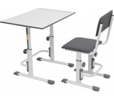 Стул POLINI Стул для школьника регулируемый Polini kids City / Polini kids Smart L, белый-серый (1кор.)