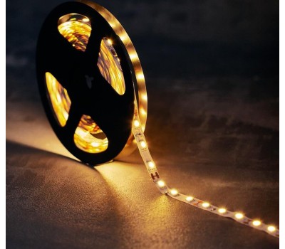 Лента светодиодная LAMPER (141-466) LED лента 5м открытая, 10 мм, IP23, SMD 5050, 60 LED/m, 12 V, цвет свечения теплый белый LAMPER