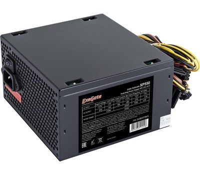 Блок питания EXEGATE EX282070RUS Блок питания 550W XP550, ATX, black, 12cm fan, 24p+4p, 6/8p PCI-E, 3*SATA, 2*IDE, FDD
