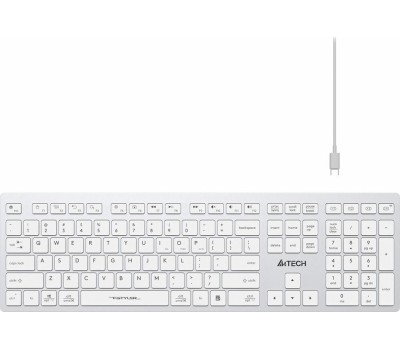 A4TECH Клавиатура Fstyler FX50, проводная, USB, ножничная, белый [fx50 white]