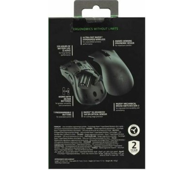 RAZER Мышь беспроводная DeathAdder V2 X HyperSpeed, игровая, Bluetooth/Радио, оптическая, USB, 14000dpi, черный [rz01-04130100-r3g1]