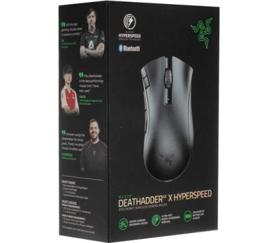 RAZER Мышь беспроводная DeathAdder V2 X HyperSpeed, игровая, Bluetooth/Радио, оптическая, USB, 14000dpi, черный [rz01-04130100-r3g1]
