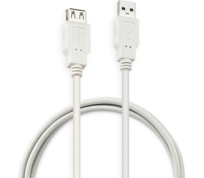 BURO Кабель USB2.0 USB A(m) - USB A(f), ферритовый фильтр , 1.8м, серый [usb2.0-am-af-1.8m-mg]