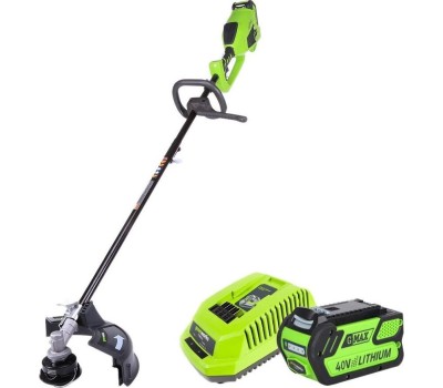 Триммер электрический GREENWORKS Триммер электрический GD40BCK4, аккумуляторный, 40В, 4Ач, с ЗУ [1301507ub]