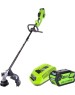 Триммер электрический GREENWORKS Триммер электрический GD40BCK4, аккумуляторный, 40В, 4Ач, с ЗУ [1301507ub]