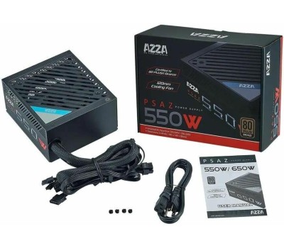 Блок питания AZZA Блок питания PSAZ-550W, 550Вт, 80 PLUS BRONZE, 120мм, черный, retail