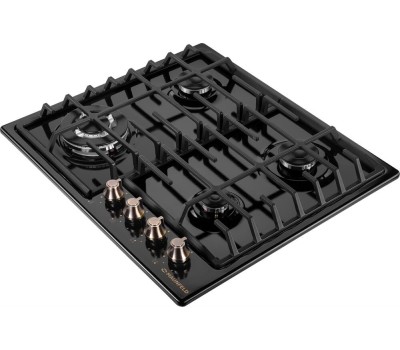 Варочная панель газовая MAUNFELD Газовая варочная панель EGHE.64.63CB.R/G, 4 конфорки, эмалированная сталь, черный