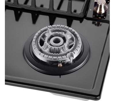 Варочная панель газовая MAUNFELD Газовая варочная панель EGHE.64.63CB.R/G, 4 конфорки, эмалированная сталь, черный