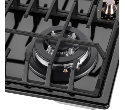 Варочная панель газовая MAUNFELD Газовая варочная панель EGHE.64.63CB.R/G, 4 конфорки, эмалированная сталь, черный