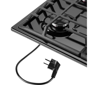 Варочная панель газовая MAUNFELD Газовая варочная панель EGHE.64.63CB.R/G, 4 конфорки, эмалированная сталь, черный