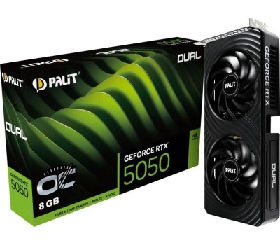 Видеокарта PALIT Видеокарта NVIDIA GeForce RTX 5050 PA-RTX5050 DUAL 8ГБ Dual, GDDR6, Ret [ne65050019p1-gb2070d]