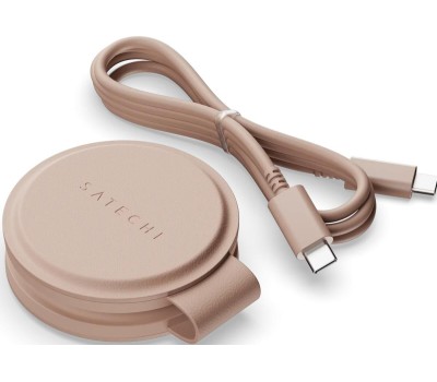 SATECHI Переносное зарядное устройство Qi2 OntheGo 2-in-1 Wireless Charger. Цвет: нежно-розовый